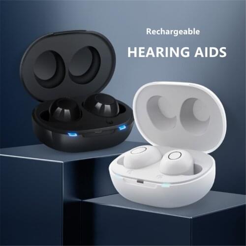 Best Rechargeable Hearing Aid Audifonos Intelligent ITC Invisible Earbuds Adjustable Tone Sound Amplifier In-Ear Drop Shipping