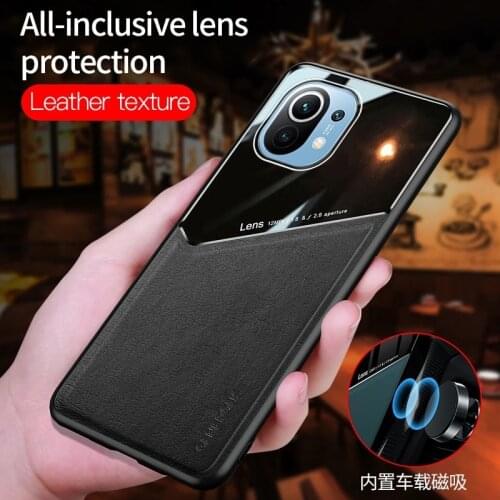 Magnetic Leather Skin Shell Case for Xiaomi Mi 11 Mi11 Thin Shock Proof Phone Cover for Xiaomi 11 Xiaomi11 Bag Fundas