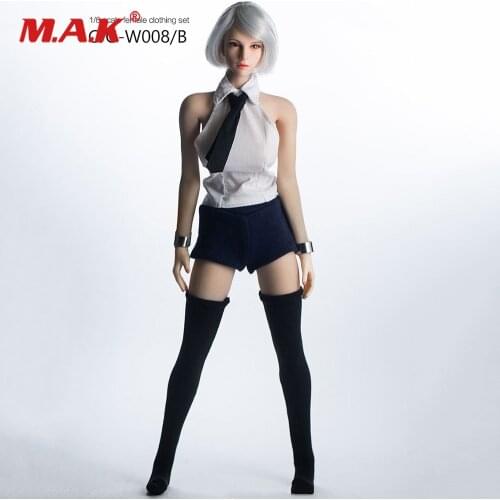 1/6 Scale Sexy Female Figure Clothes W008 Anime Character Uniform Open Back Shirt Short Pants Acessory for 12'' Action Figure