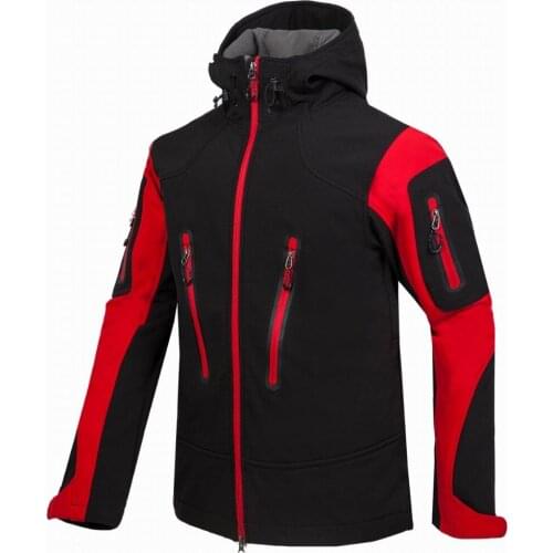 Men Hiking Jacket Softshell Fleece Outdoor Sport Wear Windproof Breathable Thicken Coat Climbing Camping Riding Male Coat Autumn