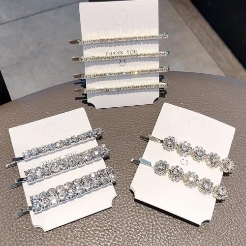 Hair Grip Clip Sets Hairpin For Women Girl Rhinestone Geometric Korean Handmade Fashion Head Accessories Mujer Wholesale