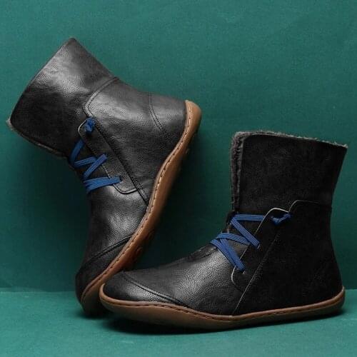 New women winter boots ankle snow boot with warm plush ladies boots flat platform size 35-43 women boots 2021