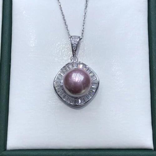 Shining Exquisite 925 Sterling Silver Pendant Base Settings Mountings Findings Parts for Pearl Coral Jade Beads Stones Crystal