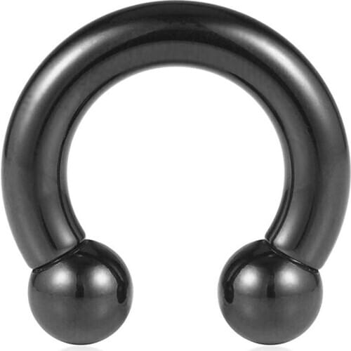 PA Ring-Internally Threaded Black Circular Barbells Horseshoe 00G-0G-2G-4G-6G-8G-10G-12G 12mm/16mm/19mm 316L