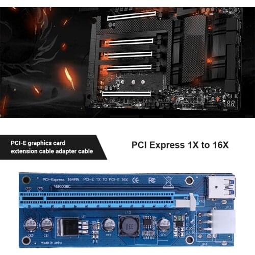 PCIe PCI Express 16X Riser Board for BTC Miner Bitcoin Mining PCI-E 6-Pin Power Supply Port for Bitcoin Mining Miner