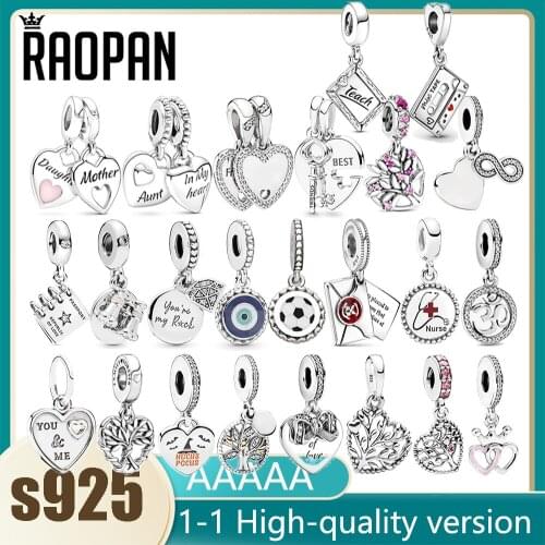 RAOPAN Concentric Knot Crown Love Tree Romantic Charm DIY Pendant 925 Silver Personalized Jewelry Suitable for Original Bracelet