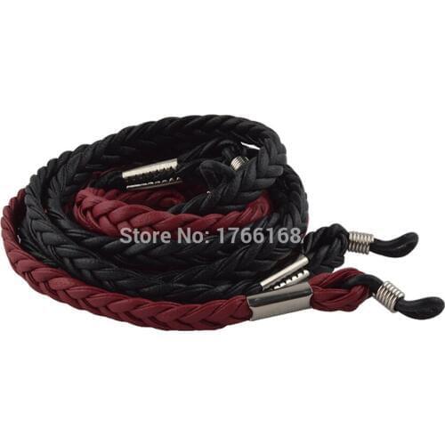 20pcs PU Leather Eyeglasses Sport Cord Chain String Holder glasses chain 7mm width black wine colour glasses Band Strap