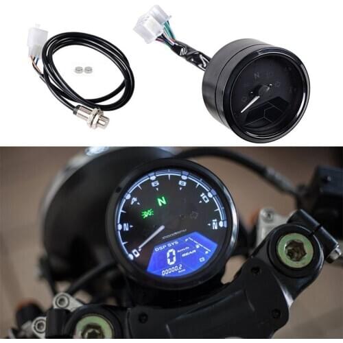 Universal Digital Motorcycle Speedometer Odometer Tachometer Motorbike Dashboard Speed Indicator LED Speed Meter