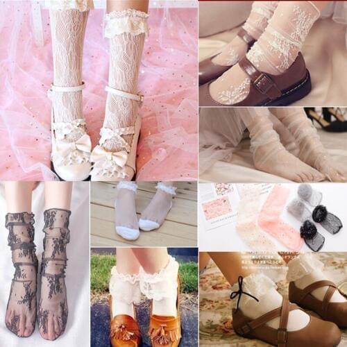 Japanese Lolita Stockings Soft Sister Princess Retro Stockings Girls Lace Socks Cosplay H