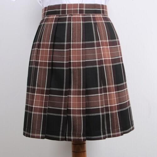 Japanese School Dresses Red Black Plaid Pleated Skirt High Quality Jk Uniform Skirt Students Cosplay Anime Sailor Suit Skirts