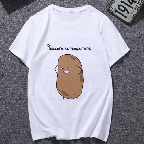 2019 New cute t shirt women fashion Potato philosophy Harajuku Short Sleeve t-shirt White Thin section Tshirt Tops clothing