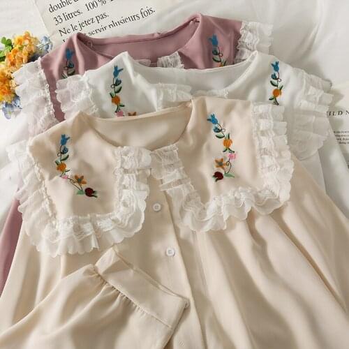 Womens Shirts 2021 Autumn Retro Stitching Shirts Are Soft and Comfortable, Loose and Thin, Long-sleeved Casual Shirt Tops