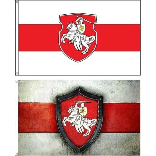 1PCS 60x90CM 150x90CM Belarus Original Pagonya Flag White Knight Knight Pagonya Flag Horse Flag Banner For Outdoor Indoor Decor