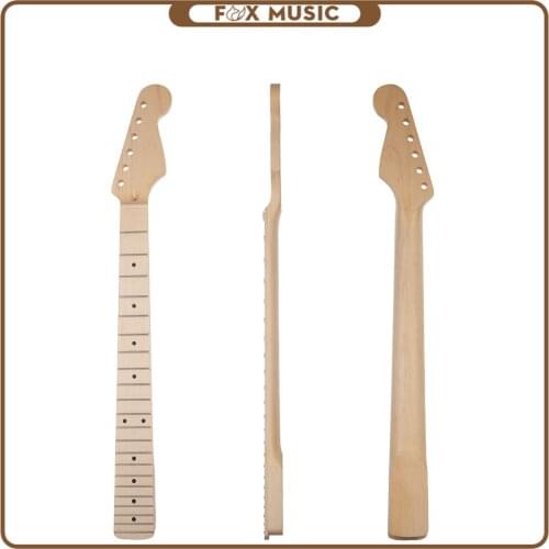 22 Frets Matt White Maple Electric Guitar Neck W/ Black Dots Replacement Guitar Parts