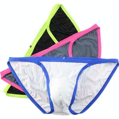 3PCS/Lot Sexy Men Underwear Briefs U Convex Big Penis Pouch Design Wonderjock Men Low Waist Briefs for Man Bikin