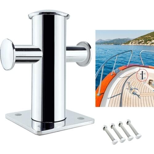 316 Stainless Steel Boat Single Cross Bollard Cleat For Yacht Marine Kayaking