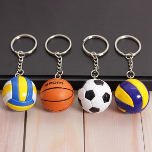 3D Sports Keychain Basketball Volleyball Football Key Chains Pendant Backpack Bag Keychain Fans Souvenirs Keyring Charming