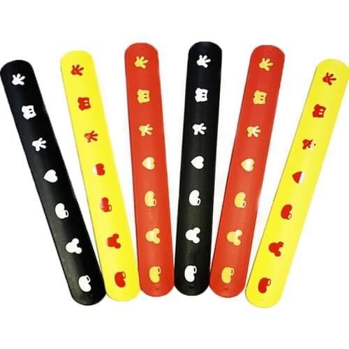 6pcs/lot Mickey Mouse Party Favor Mickey Theme Party Silicone Rubber Bracelet for Mickey Mouse Birthday Party Supplies