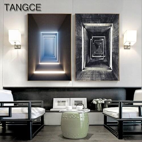 Abstract Black Space Time Door Poster Print Modern Canvas Painting Creative Tableaux For Interior Design Instagram Wall Art Pic