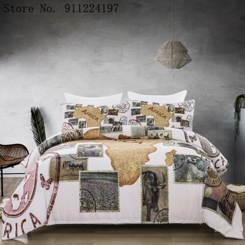 Africa Stamp 3D Printed Duvet Cover Set Twin Full Queen King Size Comforter Bedding Set Bed Linens Bedclothes For Kids Adults