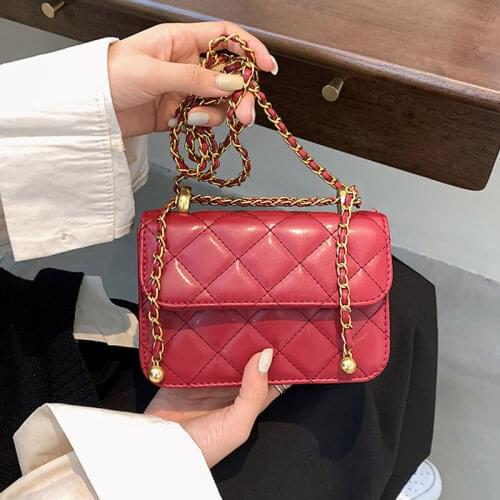 Brand Design Chain Crossbody Bags Trendy Luxury Lingge Shoulder Bag Ladies New Fashion Handbag Simple Texture Purse Phone Bags