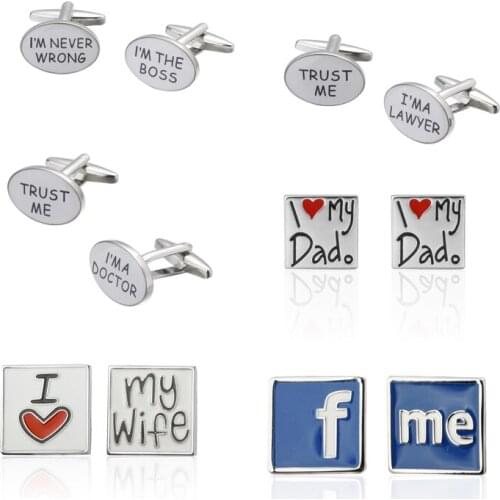 C-MAN Luxury shirt Fathers Day gift cufflink for mens Brand cuff buttons cuff links High Quality abotoaduras Jewelry