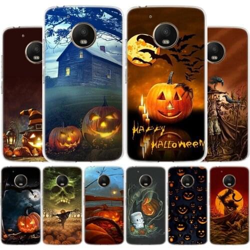 Halloween Scary Pumpkin Phone Case For Motorola Moto G9 G8 G7 G6 G5 E6 E5 Plus Play Power + One Action Macro Cover Coque Shell