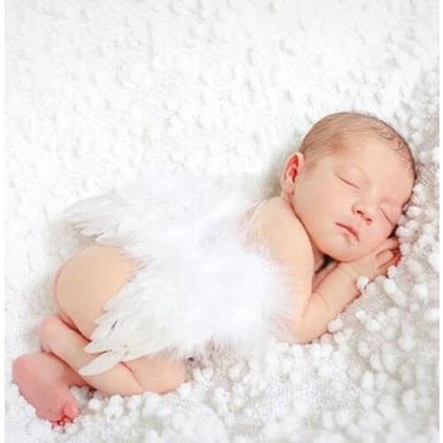 Baby Solid Color Angel Feather Wing Newborn Angel Wing Costume Photo Photography Prop Outfits Girls Boys Baby Photograph Props