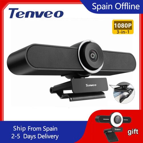 [EU Stock] FREE TAX FHD 1080p 30Fps USB PC Webcam with Mic and Speaker Web Camera for Living Streaming Video Calling 124° Fov
