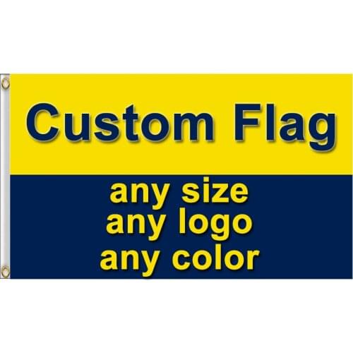 Custom Flag Banner Any Logo Color 2x3ft 3x5ft 4x6ft 5x8ft Wall Door Yard Garden Bar Dorm Office Party Home Decor Polyester