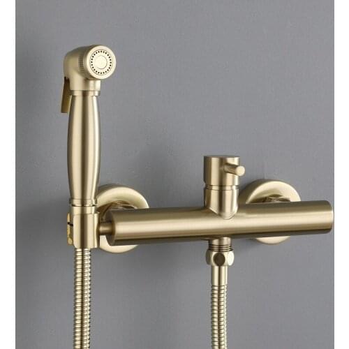 Stijlen Messing Enkele Koude & Cold Hot Water Hoek Valve Bidet Kranen Functie Vierkante Hand Douchekop Tap kraan Voor Vrouw