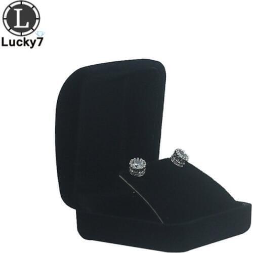 Wholesale 60pcs/lot Earring Packaging Box Black Velvet Display Jewelry Small Pendant Necklace Organizer Storage Case Gift Boxes