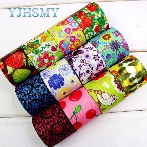 YJHSMY C-17414-1029,10 yards,38 mm Cartoon Ribbon Thermal transfer Printed grosgrain Wedding DIY Accessories materials gift wrap