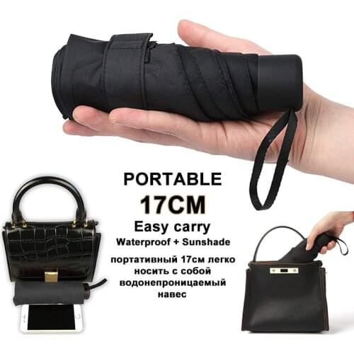 Mini 180g Fashion Folding Umbrella Rain Women Pocket Parasol Girls Small Parasol kids Mens Outdoor 5 Fold Portable UMBRELLAS