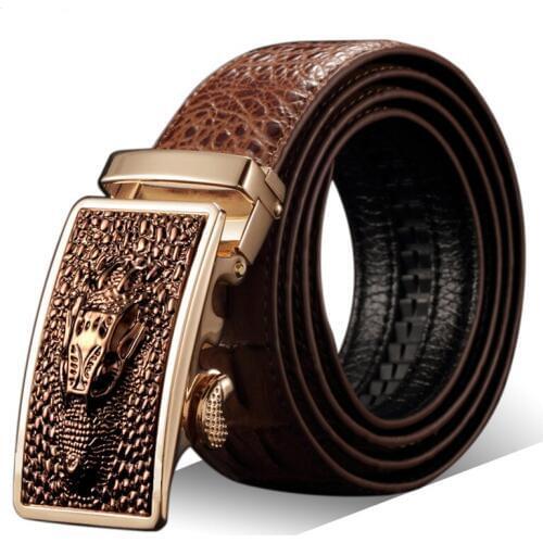 Automatic Buckle Leather Belt Men Crocodile Male Belt Wholesale Mens Belt for Jeans