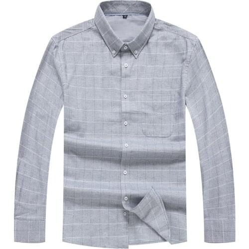 NEW Mens Business Casual Long Sleeved Shirt Men Plus Size 10XL 8XL 6XL Shirt Classic plaid Male Social Dress Shirts Outwear