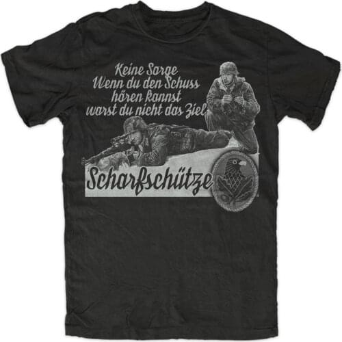 2019 New Summer Casual O-Neck Solid Color Loose Basic Sniper 1 Premium T-Shirt Sniper Tarnen K98Photo T Shirts