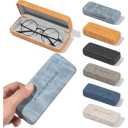 New Fashion Portable Glasses Case Women Men Steel Leather Waterproof Hard Eyeglass Storage Box Fashion Eyewear Protector