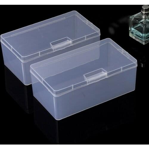 Rectangular Plastic Transparent Storage Box With Lid Collection Container Case For Cards Coins Components