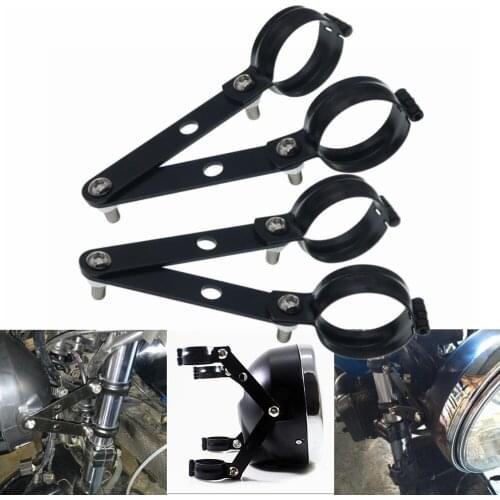 Motorcycle Universal Headlight HeadLamp Mount Adjustable Bracket Fork Turn Light Clamp Holder Motorbike 34mm-60mm Black