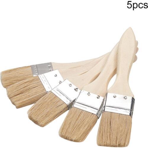 Utoolmart New 1.5-inch/3-inch Pig Hair Bristle Brush Wooden Handle Paint Brush Hand Wire Brush 1pcs/5pcs