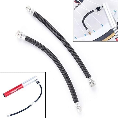 2PCS Bicycle Pump Extension Hose Inflator Tube Pipe Cord Cycling Pumping Service Parts Longer Use150Psi Schrader A/V new