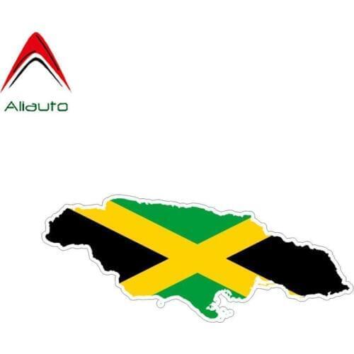 Aliauto Personality Car Sticker Jamaica Flag Map Vinyl Decal Cover Scratches for Suzuki Swift Tiguan Infiniti Kia Rio ,15cm*5cm