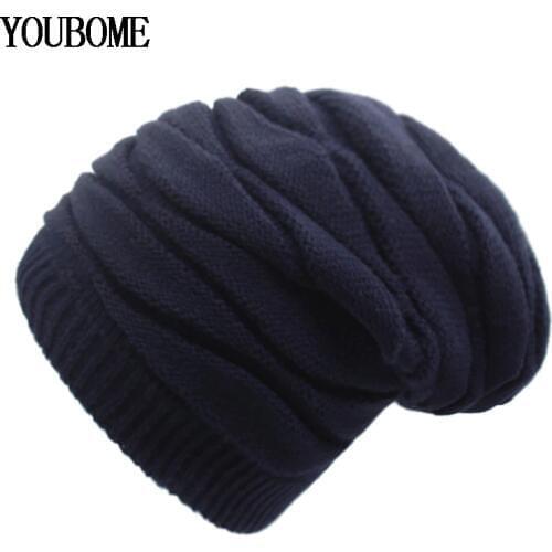 YOUBOME Men Skullies Beanies Knitted Hat Women Winter Hats For Men Mask Male Solid Warm Bonnet Gorras Casual Beanie Winter Hat