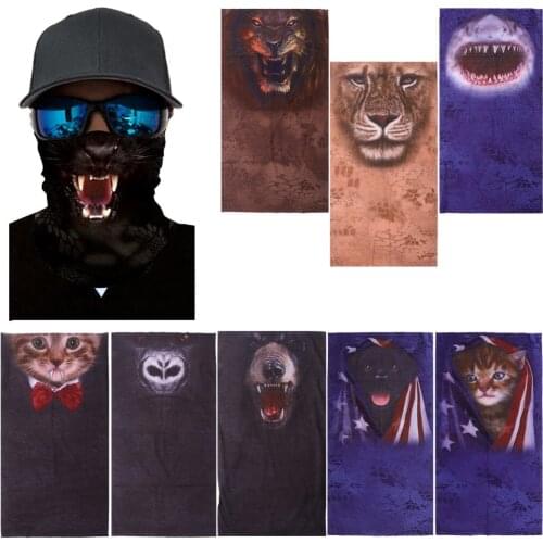 3D Animal Neck Gaiter Warmer Windproof Face Mask Mouth Respirator Wind Screen Neck Warmer Cover