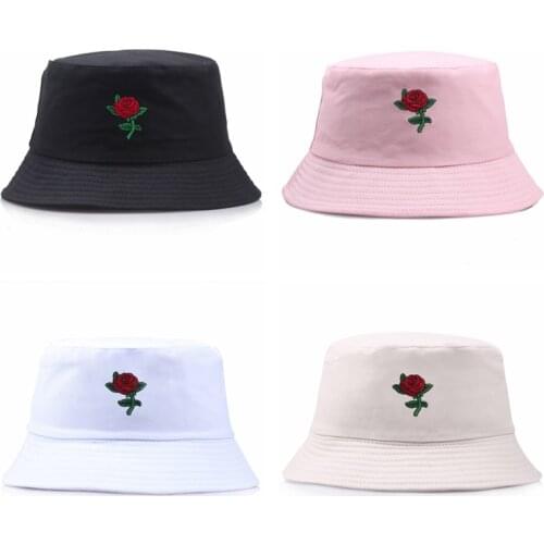 Women Cotton Rose Bucket Hat