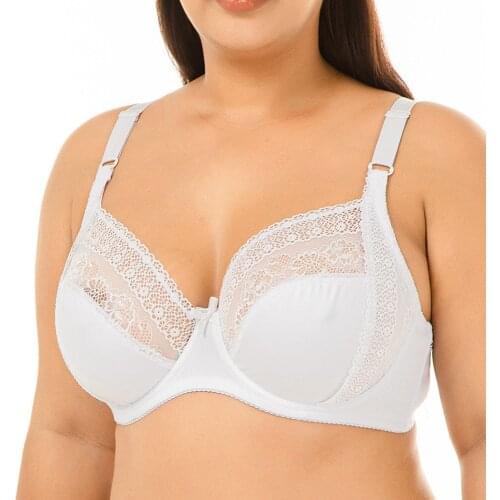 Womens Lace Bras Bralette Sexy Underwear Non Padded Brassiere Underwire BH Lingerie Tops 36-52 B C D DD E Cup