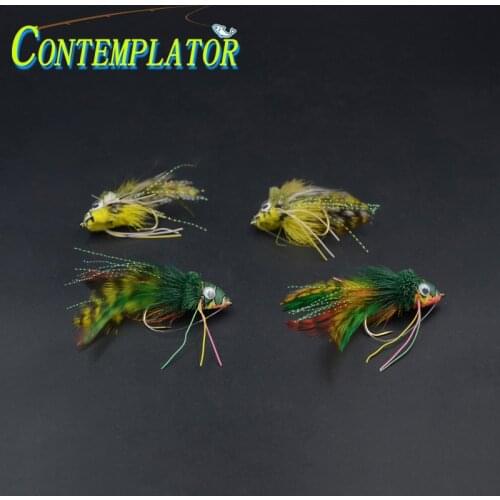 1pc 2/0# Deer Hair Diver Artificial Bait Trout Bass Flies 2optional Styles Realistic Fly Fishing Large Lures For Warmwater Fish