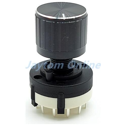 1pc RS26 4 Pole 3 Position Selectable Band Rotary Channel Selector Switch With Caps Single Deck Rotary Switch Band Selector