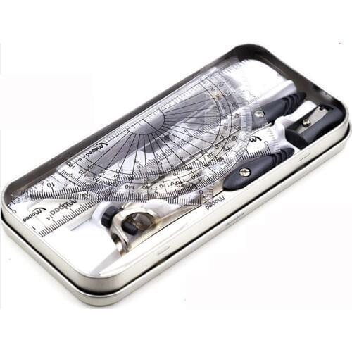 10PCS/lot Compasses Ruler 10 Stationery Set Student Test Measurement Drawing Tool Childrens School Supplies